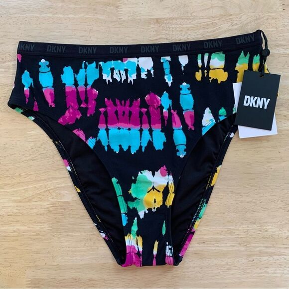 NWT DKNY women’s high waist tie dye bikini bottom size medium - Picture 2 of 9